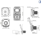 Di-Tec Presa 12V 10A da esterno per camper Serie Ventura IP68/IP69K