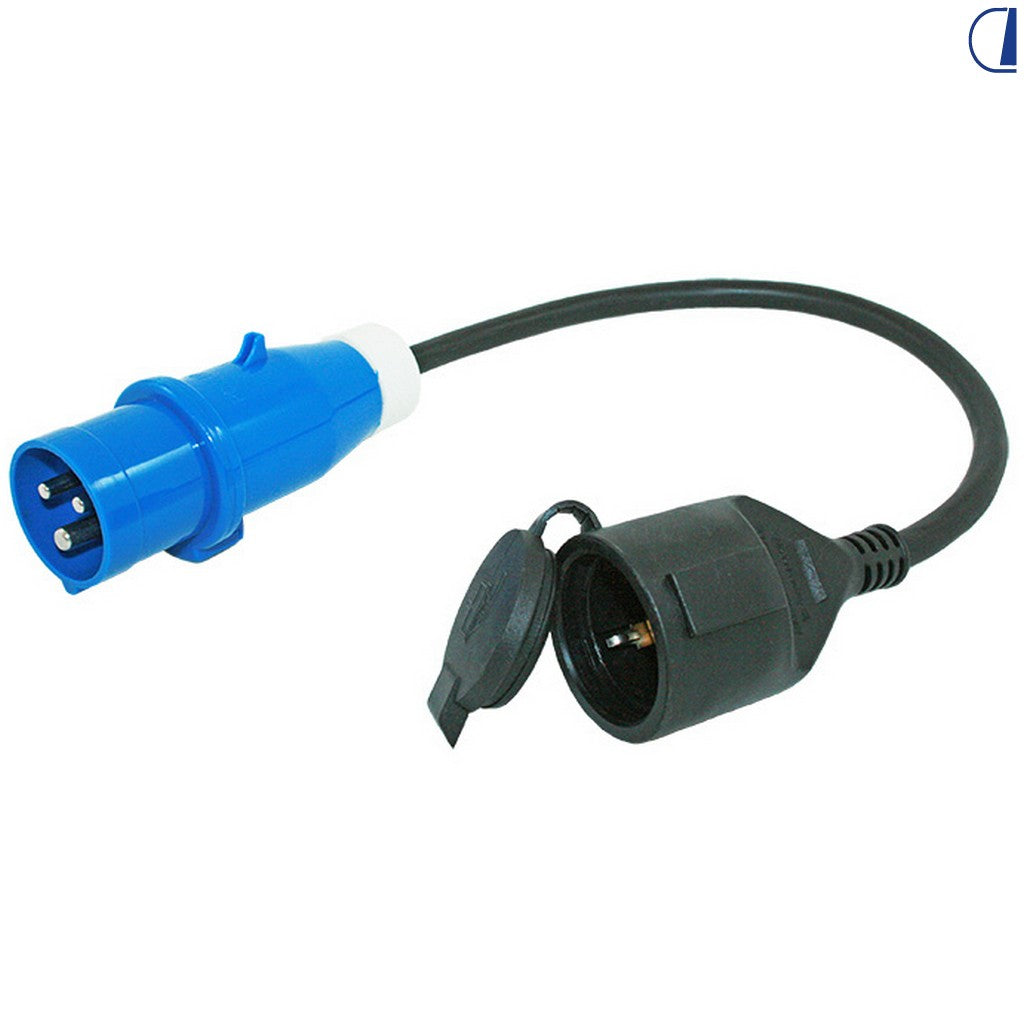 Di-Tec Cavo adattatore CEE – Schuko 0,5 m 3x 2,5 mm² 230V