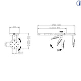 Di-Tec Supporto TV a soffitto scorrevole e orientabile per camper, portata 4 kg