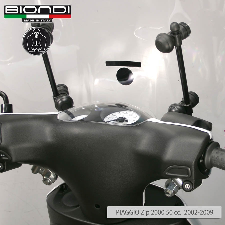 Biondi Parabrezza Club Piaggio Zip 50 4T 2018 Trasparente - con Attacchi