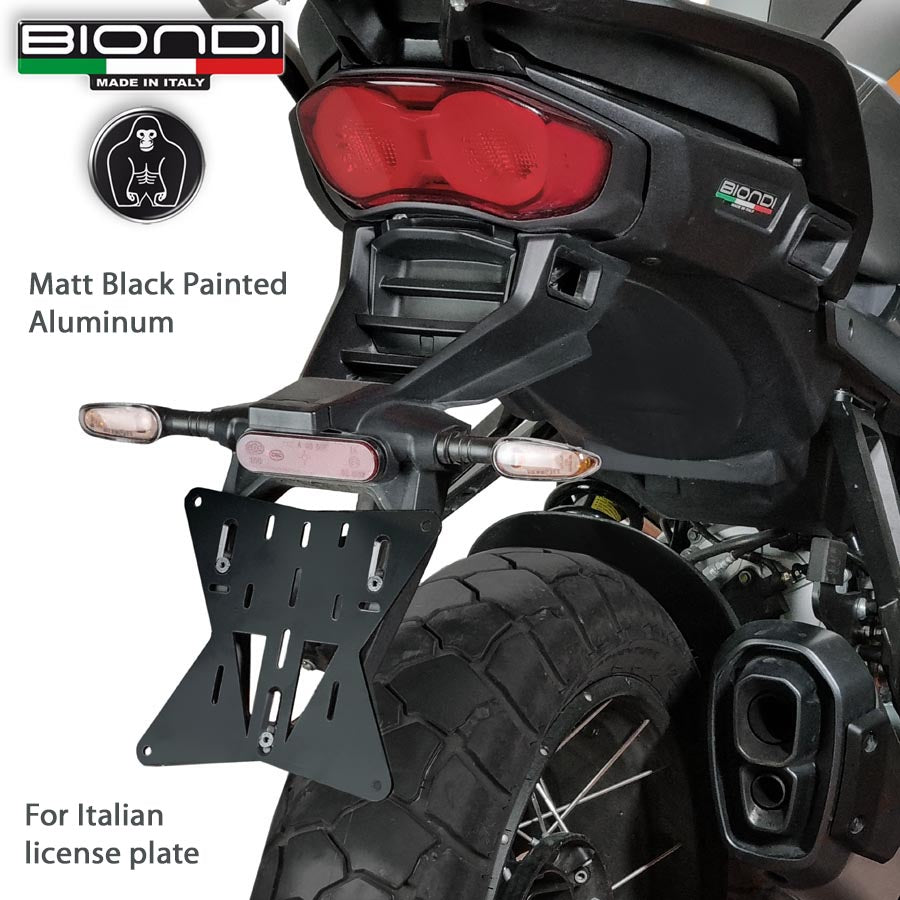 Biondi Portatarga Alluminio Nero Moto Guzzi V100 Mandello / Stelvio / V85TT