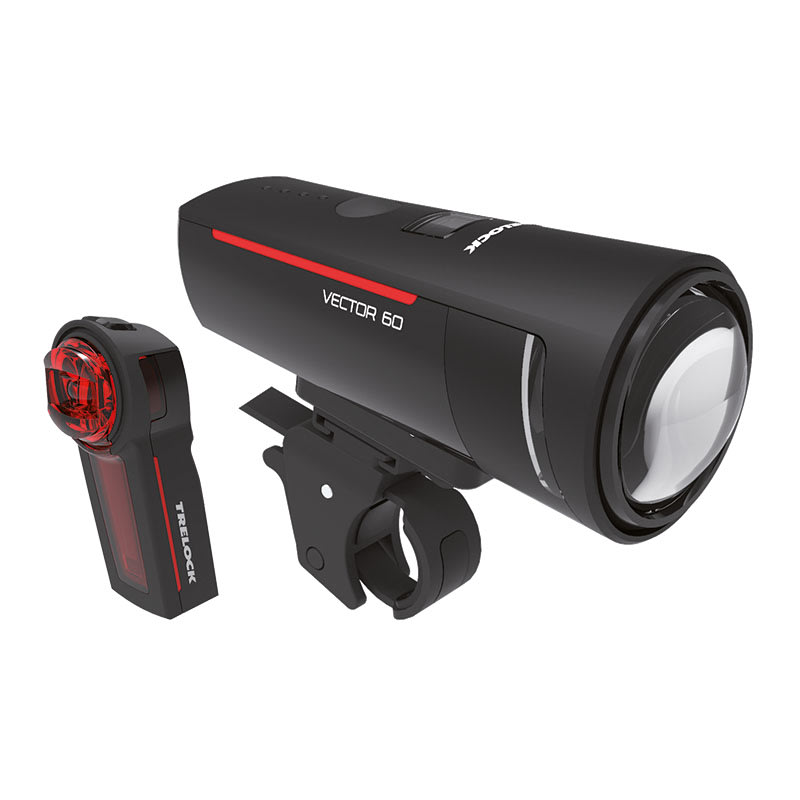 Trelock Fanale Bicicletta a Led LS600 I-GO Anteriore+Posteriore Vector Set 60 Lux + USB