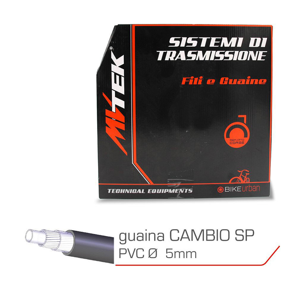 Mvtek Guaina bicicletta Freno Box 30mt PVC 2P diametro 5mm Liner in PVC Nero