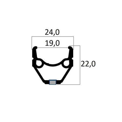 Cerchio alluminio V-BRAKE 20 36 fori Nero