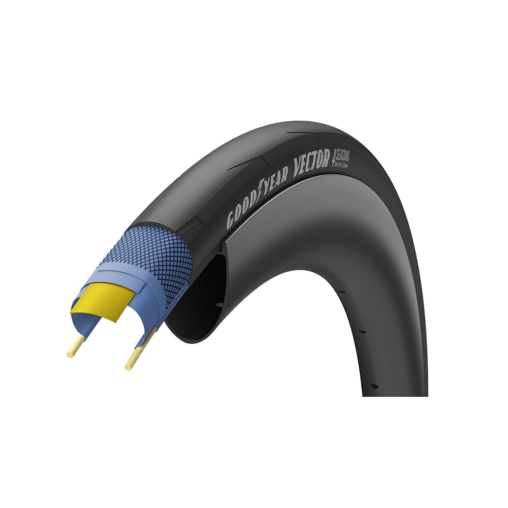 Goodyear Pneumatico bicicletta 700x25 VECTOR 25-622 Dynamic Sili ca4 250 gr Nero