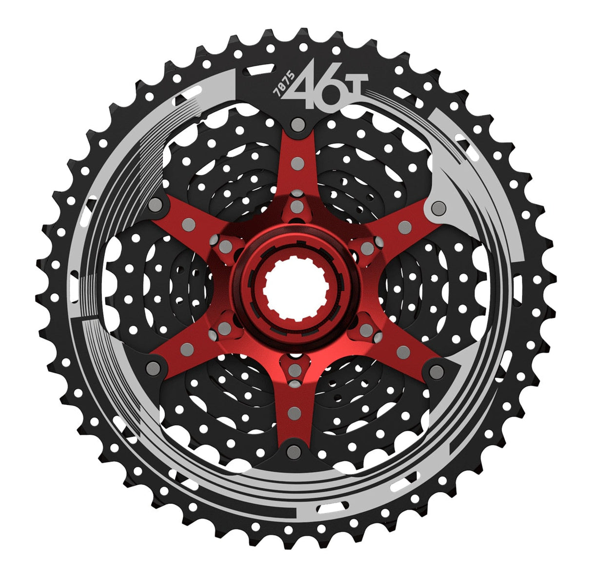 Sunrace Cassetta MTB 10V x 11/46 Denti Nero/Rosso - Corpetto SHIMANO