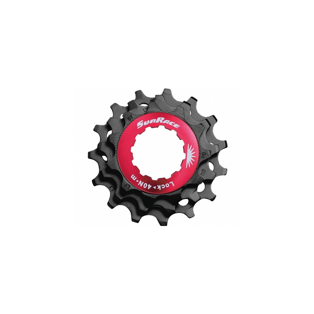 Sunrace Kit Pignoni Cassetta 12V Corpetto SHIMANO Lockring Rosso Pignoni Neri