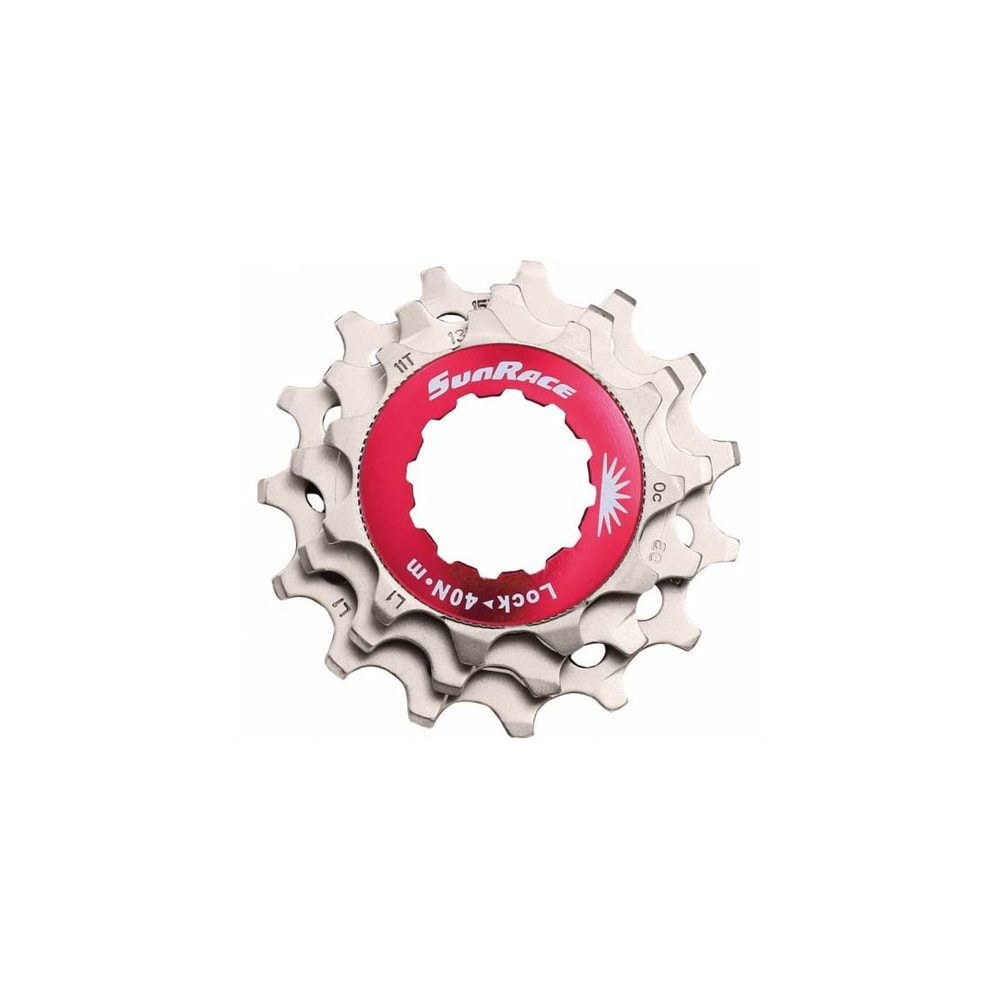 Sunrace Kit Pignoni Cassetta 12V Corpetto SHIMANO Lockring Rosso Pignoni Silver