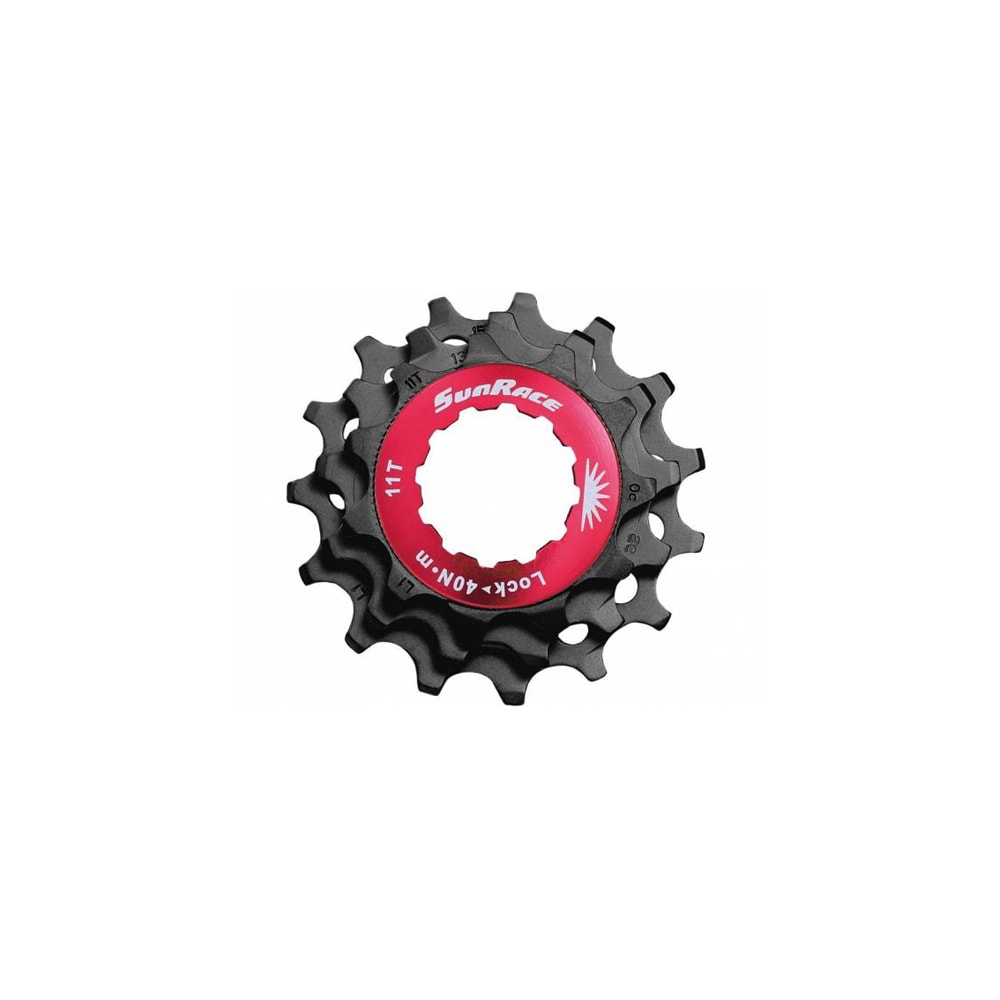 Sunrace Kit Pignoni Cassetta 11V Corpetto SHIMANO Lockring Rosso Pignoni Neri