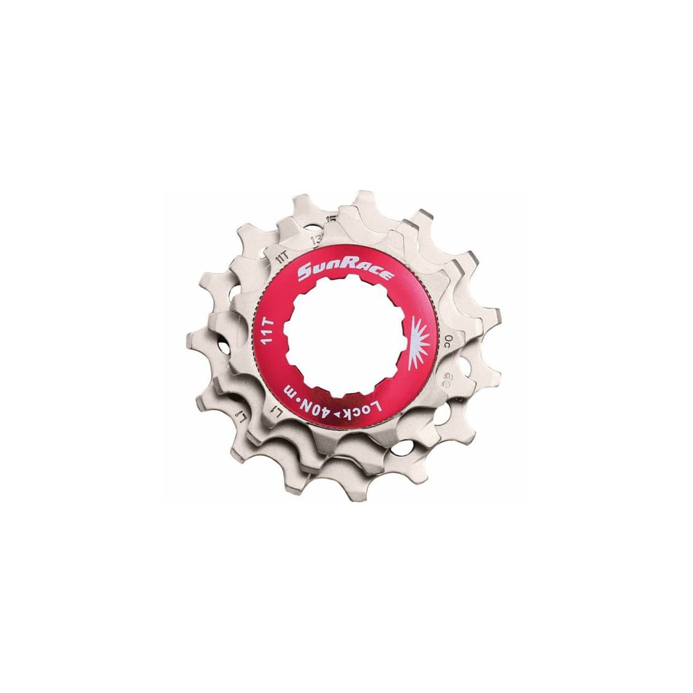 Sunrace Kit Pignoni Cassetta 11V Corpetto SHIMANO Lockring Rosso Pignoni Silver