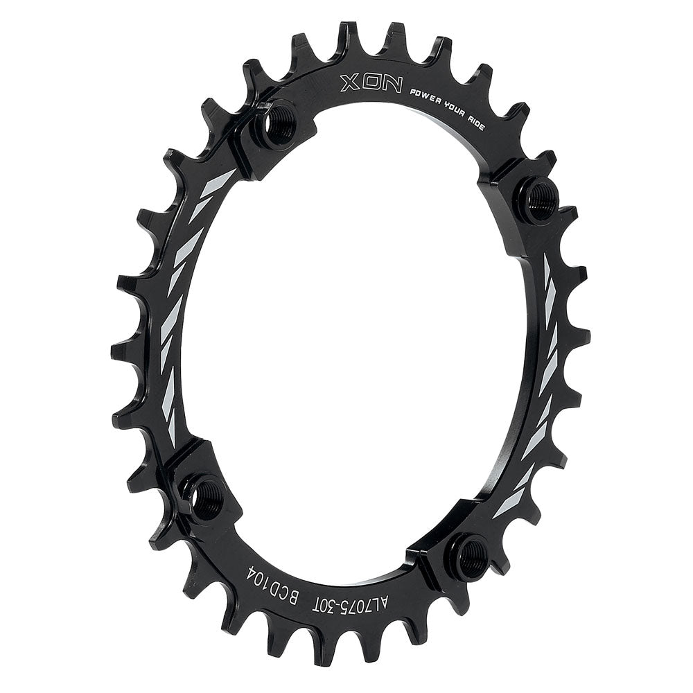 Xon Corona Bicicletta Singola 30 Denti BCD 104mm Nera in Alluminio