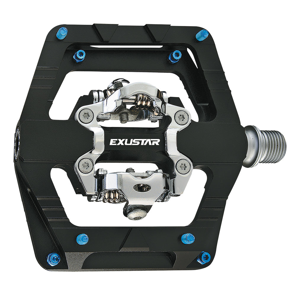 Exustar Pedali SPD E-PM824 Alluminio 113x101mm Perno Cr-Mo coppia Nero