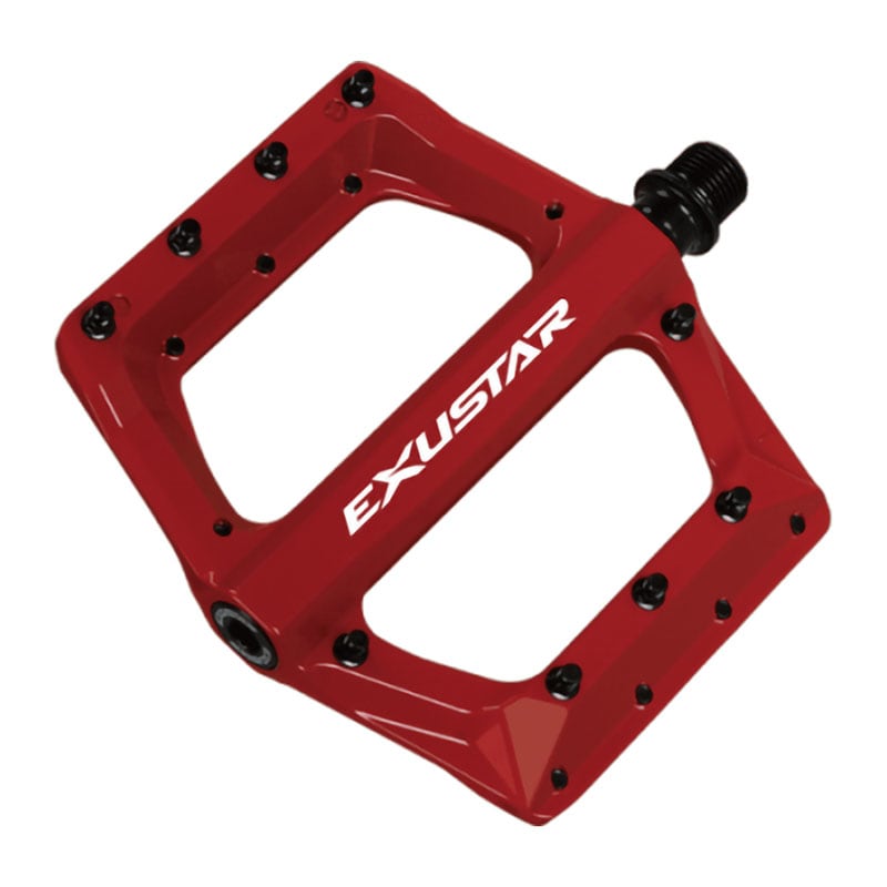 Exustar Pedali E-PB571 MTB in Alluminio Rosso - Attacco FLAT 117x116mm