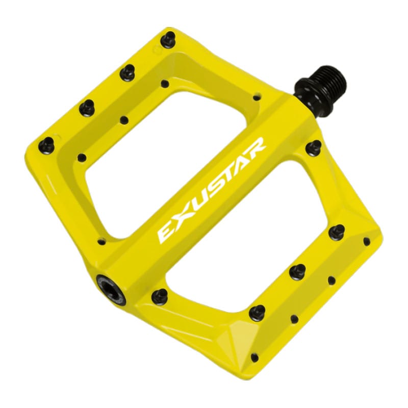 Exustar Pedali E-PB571 MTB in Alluminio Giallo - Attacco FLAT 117x116mm