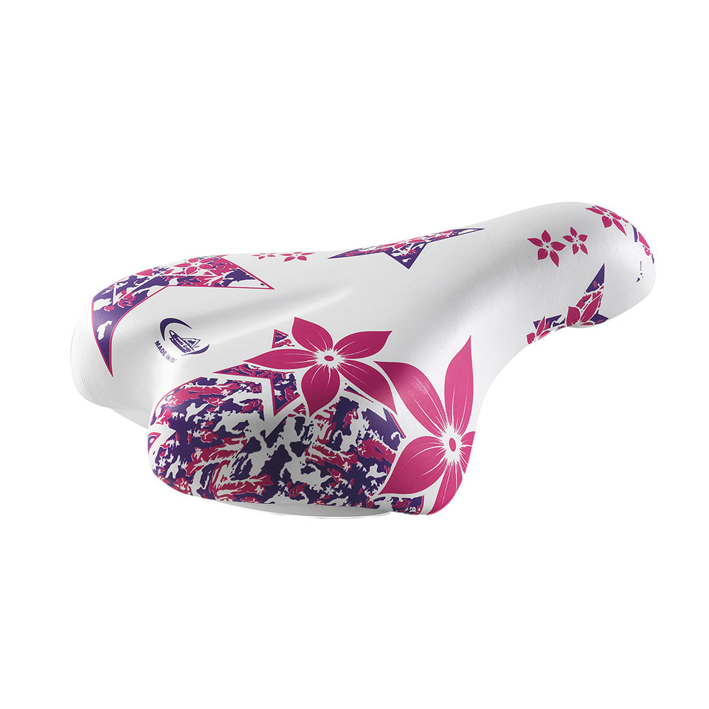 Mvtek Sella Bicicletta FLOWERS Bianco/Rosa 210x140mm