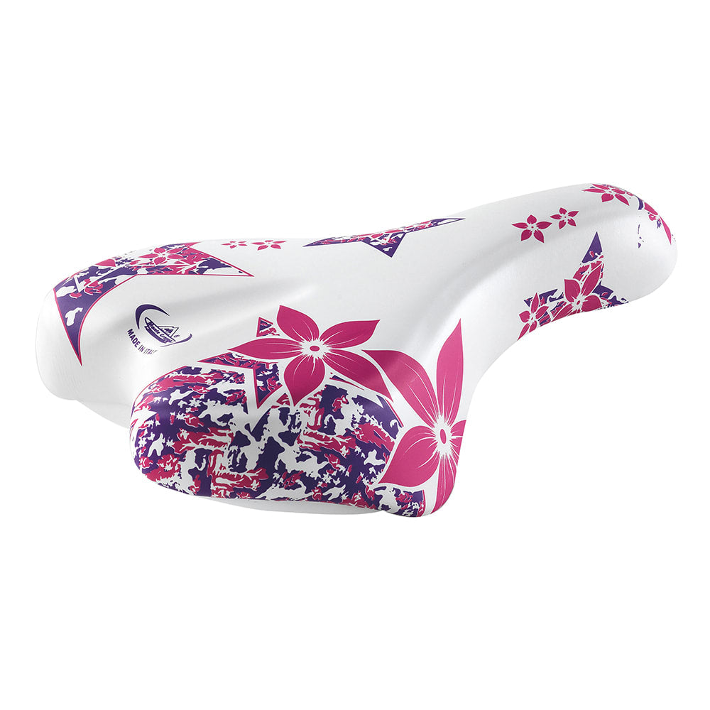 Mvtek Sella Bicicletta FLOWERS Bianco/Rosa 230x150mm