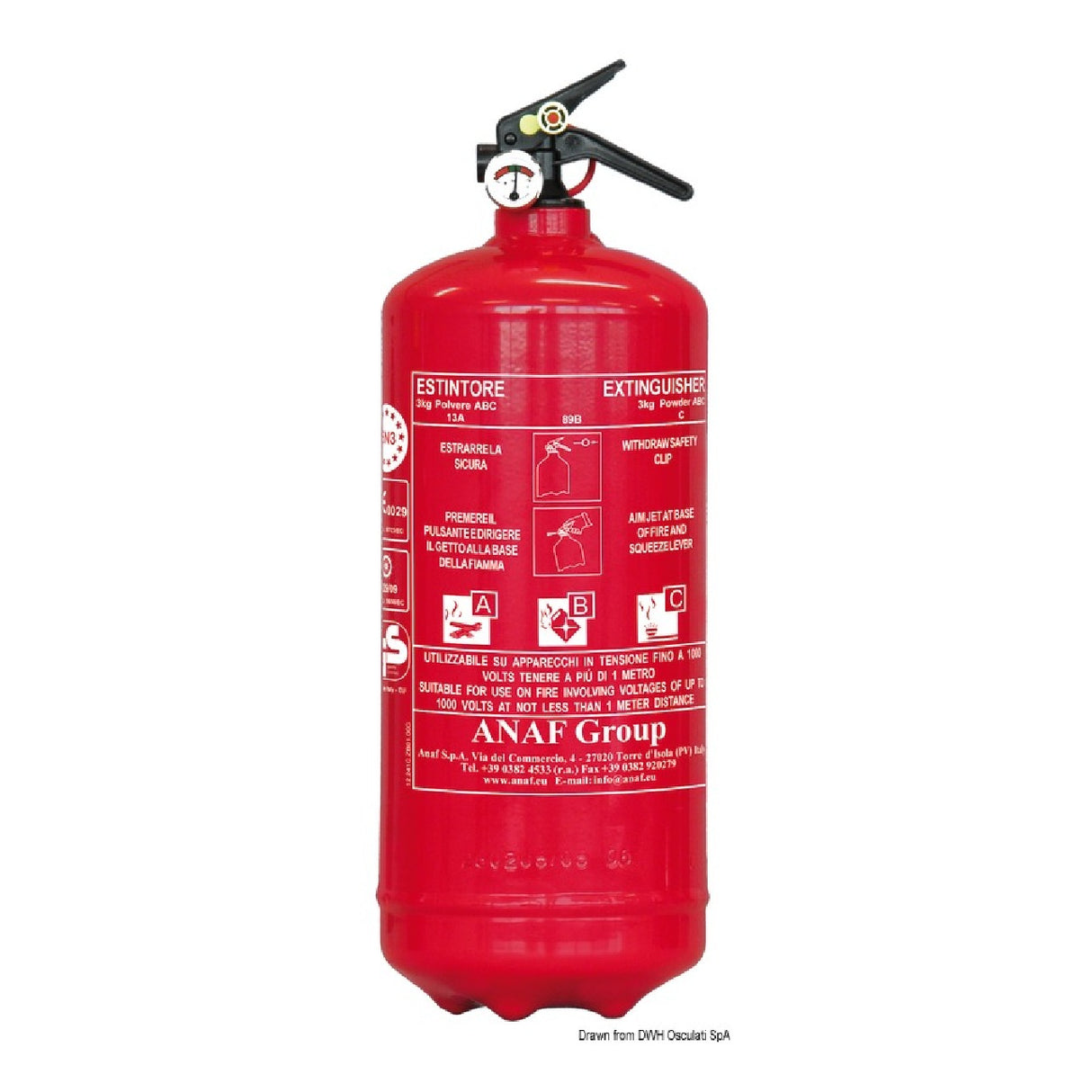 Anaf Antincendi MED Solas approved powder fire extinguisher