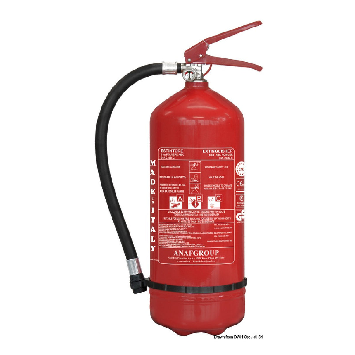Anaf Antincendi MED Solas approved powder fire extinguisher