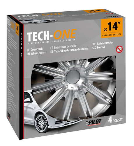 Lampa Copricerchi auto 4 pz - verniciati Tech-One Nero -  14" 31511