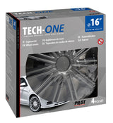 Lampa Copricerchi auto 4 pz - verniciati Tech-One Nero Dark -  16" 31518