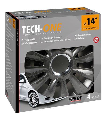 Lampa Copricerchi auto 4 pz - verniciati Tech-One Avalone Pro Dark -  14" 31531