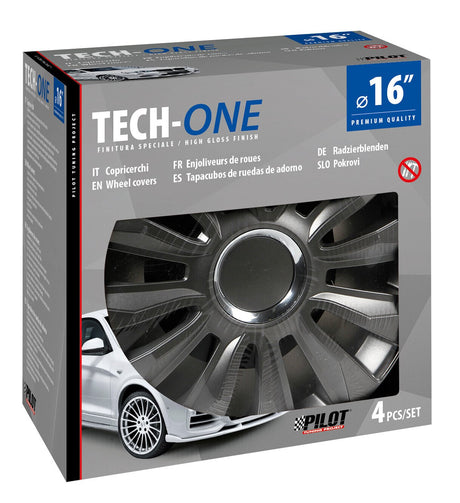 Lampa Copricerchi auto 4 pz - verniciati Tech-One Avalone Pro Dark -  16" 31533