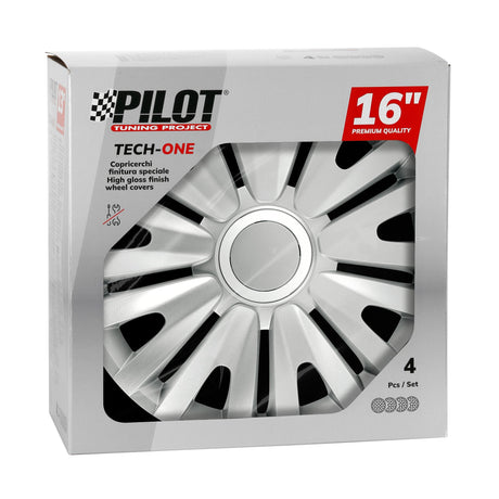 Pilot Copricerchi auto 4 pz - verniciati Tech-One Royal Silver -  16"