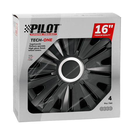 Pilot Copricerchi auto 4 pz - verniciati Tech-One Royal Black -  16"