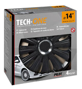 Pilot Copricerchi auto 4 pz - verniciati Tech-One Trend Black -  14"