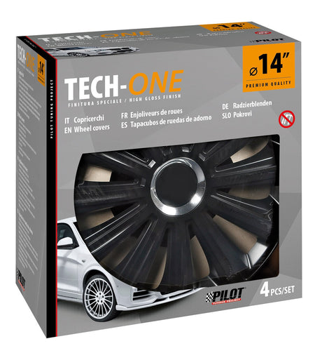 Pilot Copricerchi auto 4 pz - verniciati Tech-One Trend Black -  14"