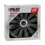 Pilot Copricerchi auto 4 pz - verniciati Tech-One Trend Black -  15"