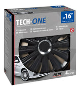 Pilot Copricerchi auto 4 pz - verniciati Tech-One Trend Black -  16"