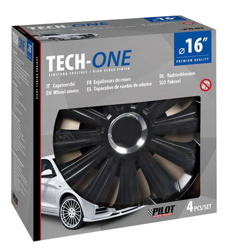 Pilot Copricerchi auto 4 pz - verniciati Tech-One Trend Black -  16"