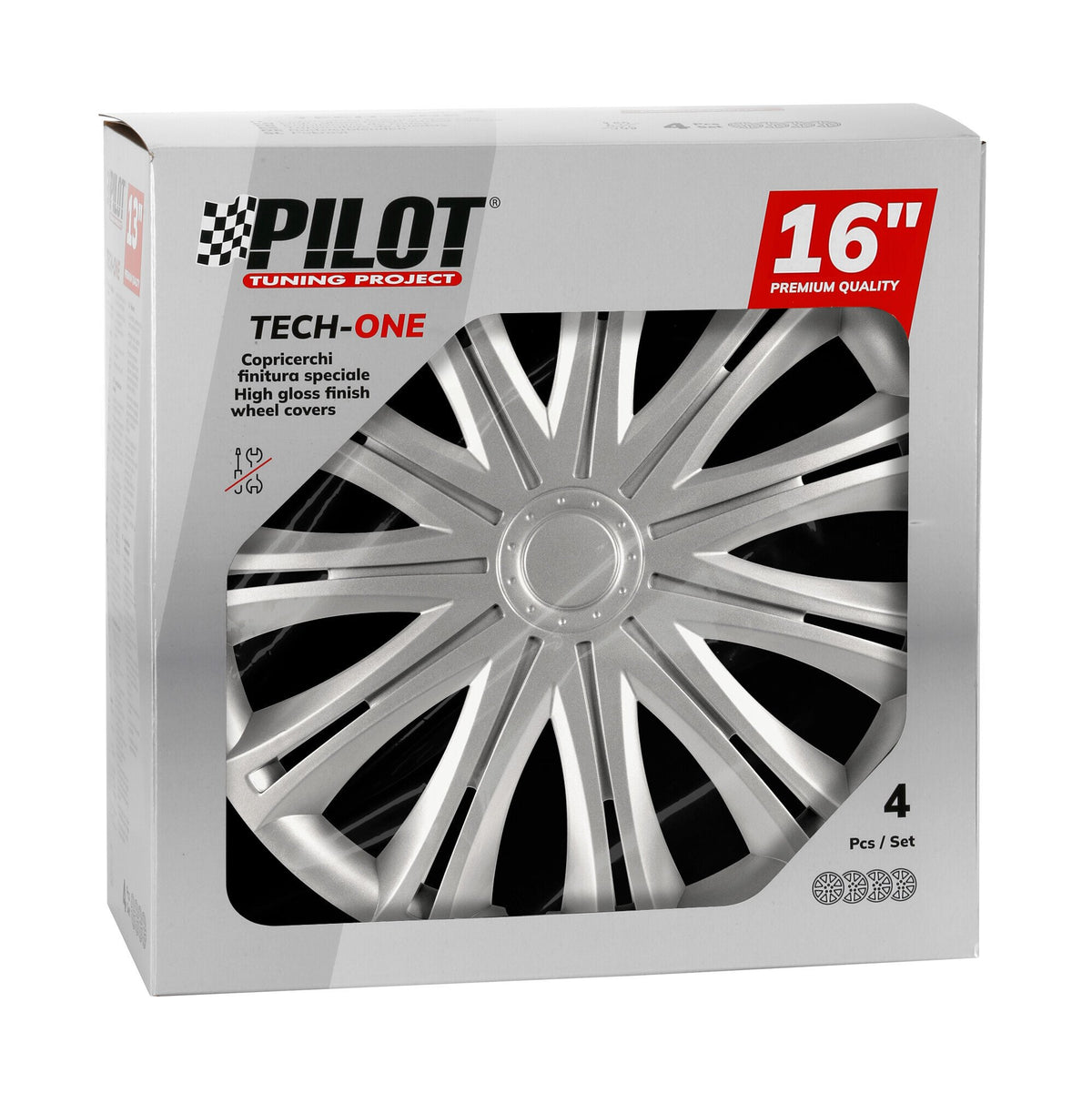 Pilot Copricerchi auto 4 pz - verniciati Tech-One Spark -  16"