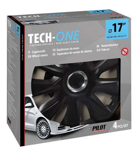 Pilot Copricerchi auto 4 pz - verniciati Tech-One Stratos RC Black -  17"