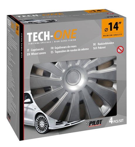 Pilot Copricerchi auto 4 pz - verniciati Tech-One Sepang Silver -  14"