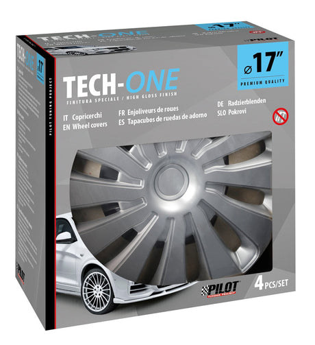 Pilot Copricerchi auto 4 pz - verniciati Tech-One Sepang Silver -  17"