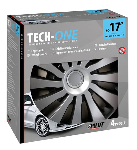 Pilot Copricerchi auto 4 pz - verniciati Tech-One Sepang Silver & Black -  17"