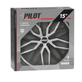 Pilot Speedster - Set 4 copricerchi - 15" - Nero/Argento