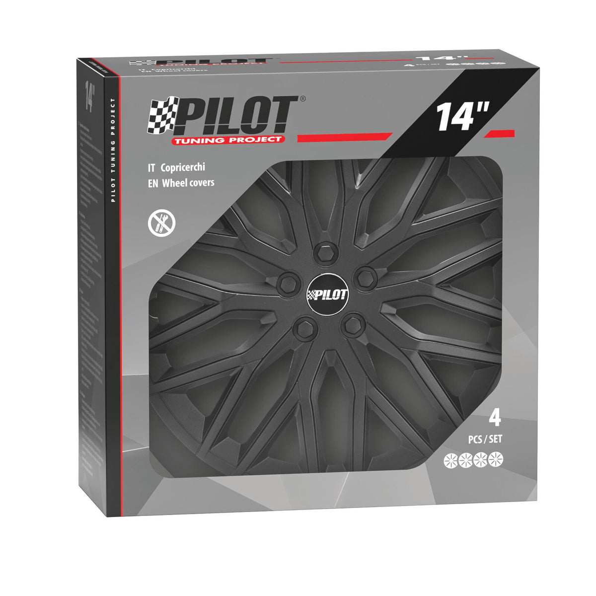 Pilot Speedster - Set 4 copricerchi - 14" - Nero