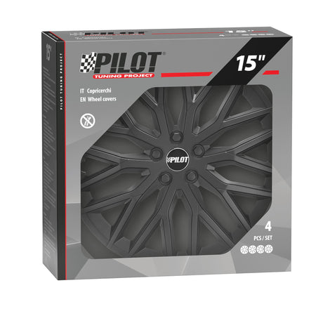 Pilot Speedster - Set 4 copricerchi - 15" - Nero