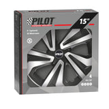 Pilot Vortexx - Set 4 copricerchi - 15" - Nero/Argento