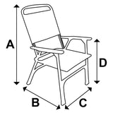 Trem Sedia pieghevole imbottita in alluminio anodizzatoA cm. 90B cm. 45