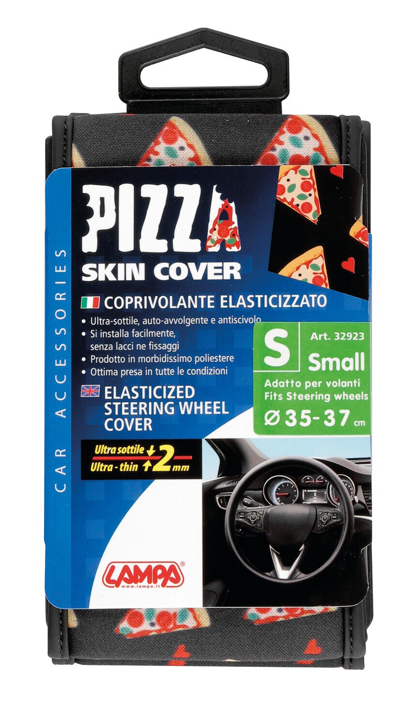 Lampa Skin-Cover Stretch Polyester Steering Wheel Cover Pizza S Ø 35/37 cm