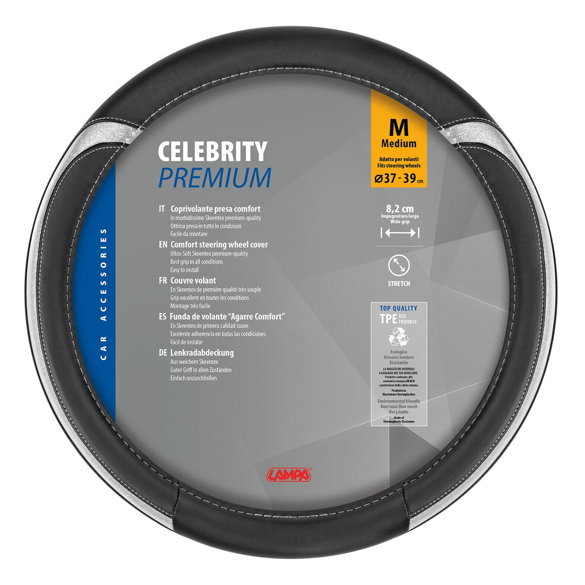 Lampa Celebrity, coprivolante in Skeentex - M -  37/39 cm - Argento 32979
