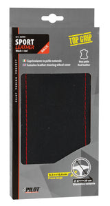 Pilot Sport, coprivolante in pelle - L -  37/39 cm - Nero/Rosso