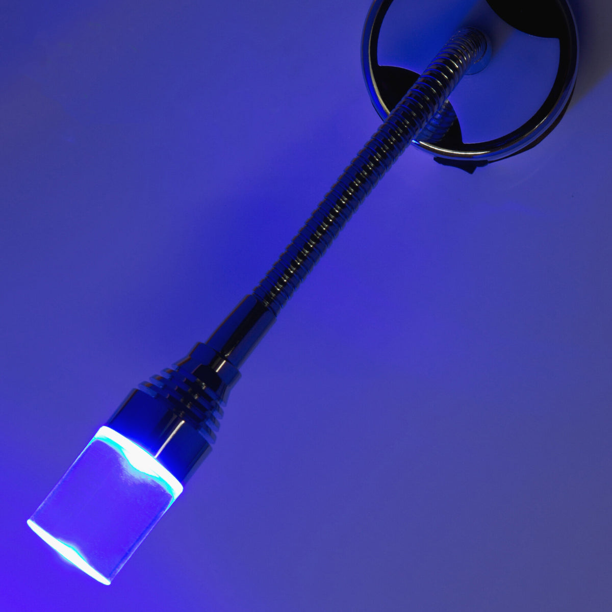 Lampada da lettura flessibile Flexi 2 con USB 12V 1W luce notturna blu