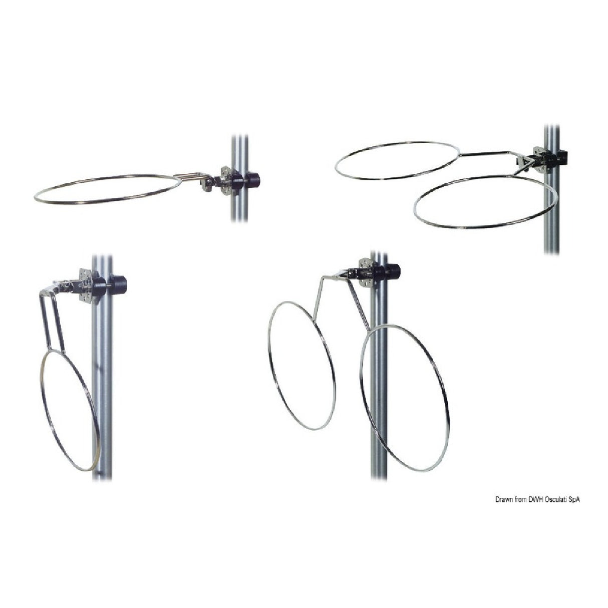 Soporte de guardabarros plegable de acero inoxidable Osculati 33.112.10