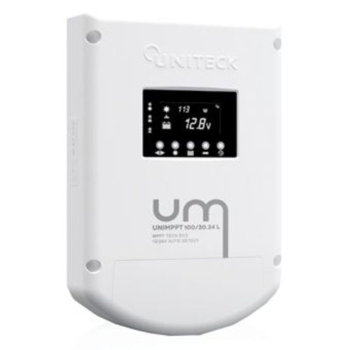 Uniteck MPPT Solar Charge Controller - 30A/12-24V with LCD Display UNIMPPT 100/30.24L