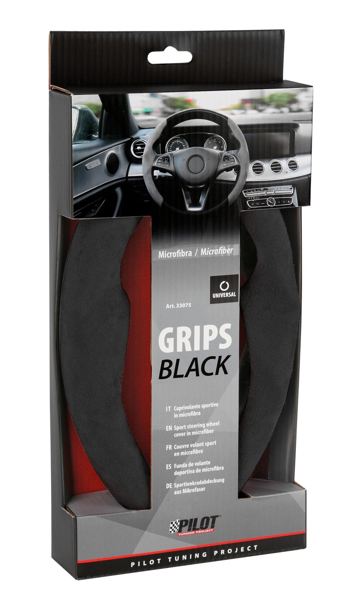 Pilot Grips, coprivolante sportivo in microfibra, universale - Nero